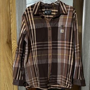 Carhartt Multi-Brown Plaid Button-Up Shirt